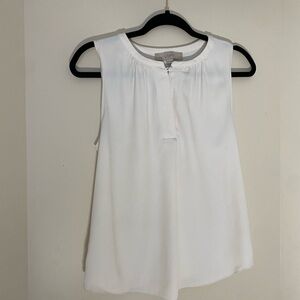 LOFT Cream Sleeveless Tank Top with single button closure